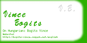 vince bogits business card